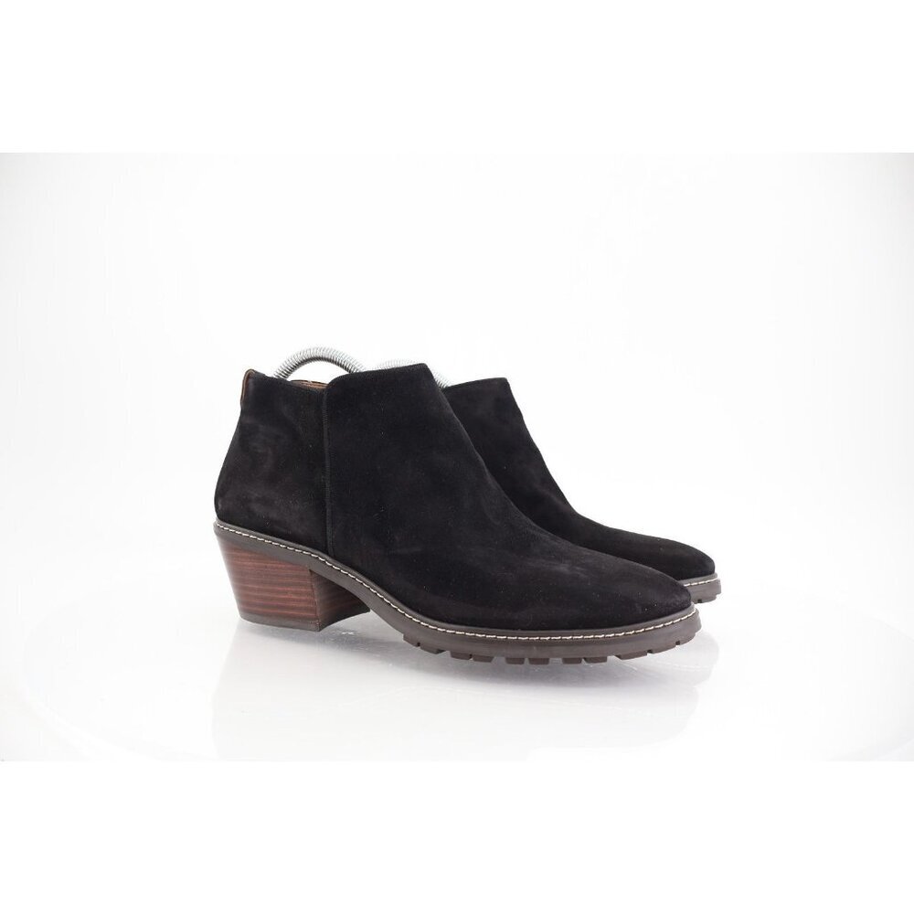 Sam Edelman Womens Pryce Ankle Boots Black Suede Block Heel Zip Up Size 10 M